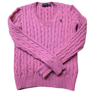 Polo by Ralph Lauren Pink V-Neck Sweater